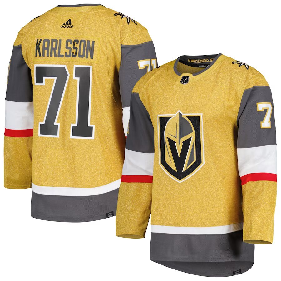 Men Vegas Golden Knights #71 William Karlsson adidas Gold Primegreen Authentic Pro Player NHL Jersey